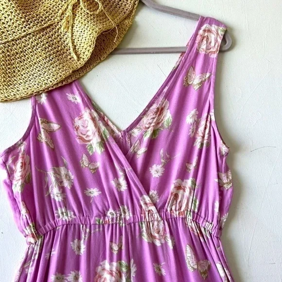 NEW BP. Floral romper butterfly Bohemian sleeveless purple SMALL NWT - Picture 7 of 15